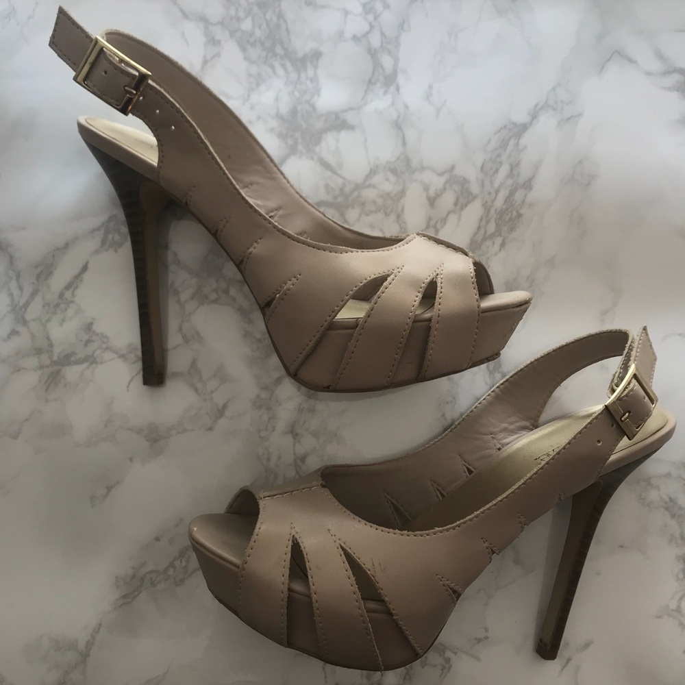 Shoedazzle Nude Cutout Stiletto